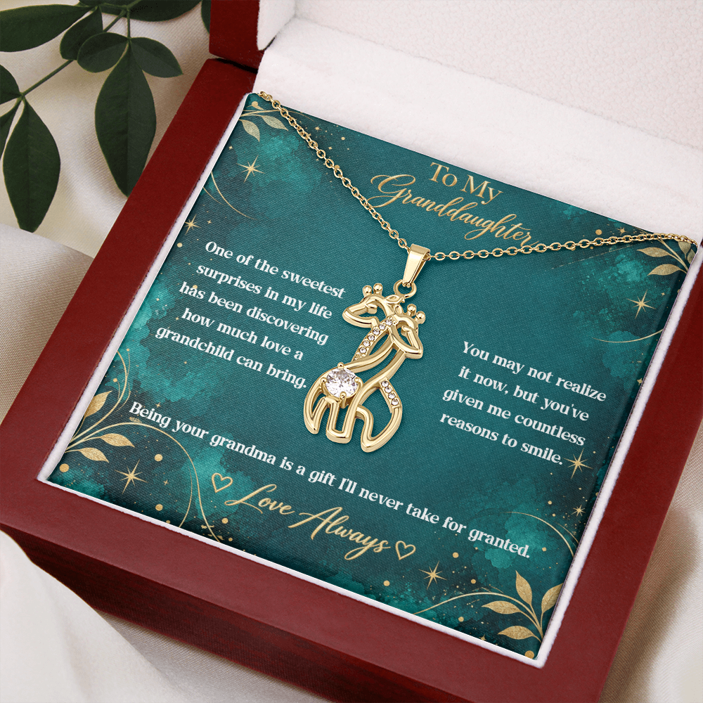 To My Granddaughter Giraffe Necklace – Being Your Grandma Is a Gift I'll Always Treasure