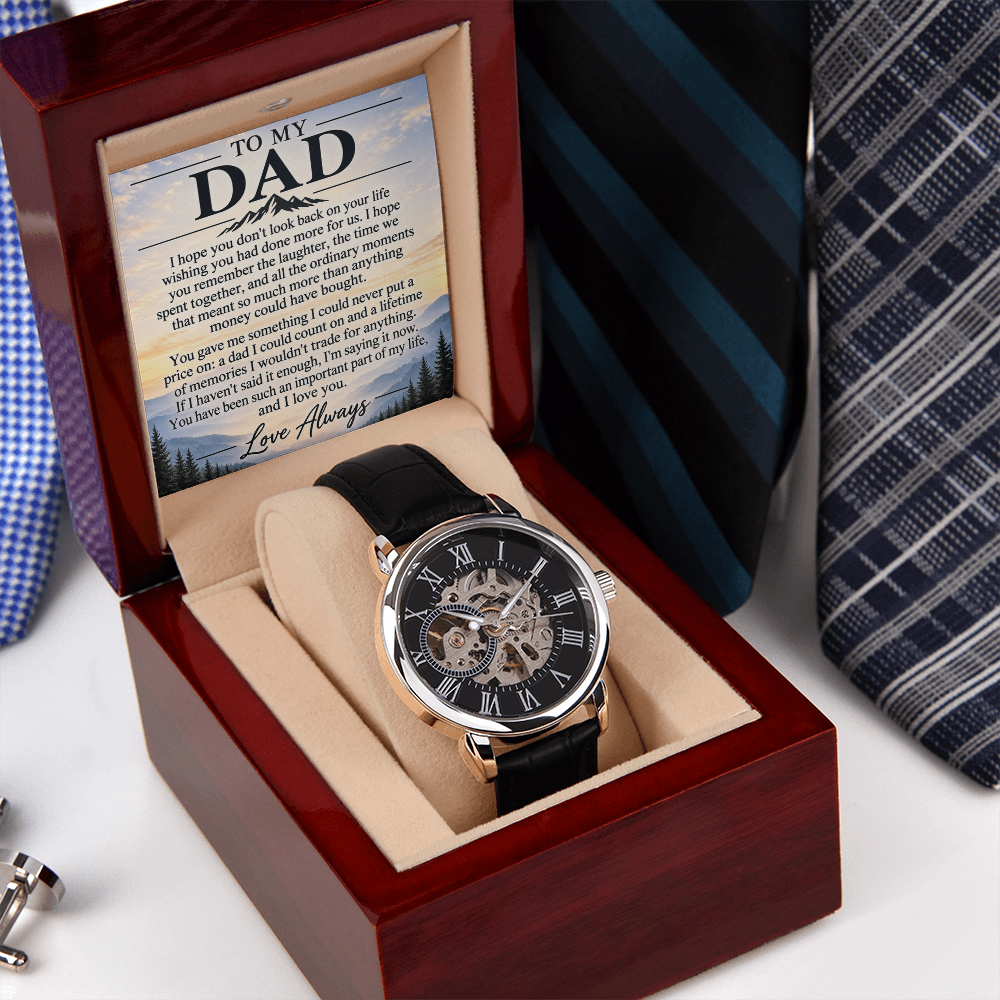 To My Dad – Luxury Automatic Skeleton Watch & Heartfelt Message Card