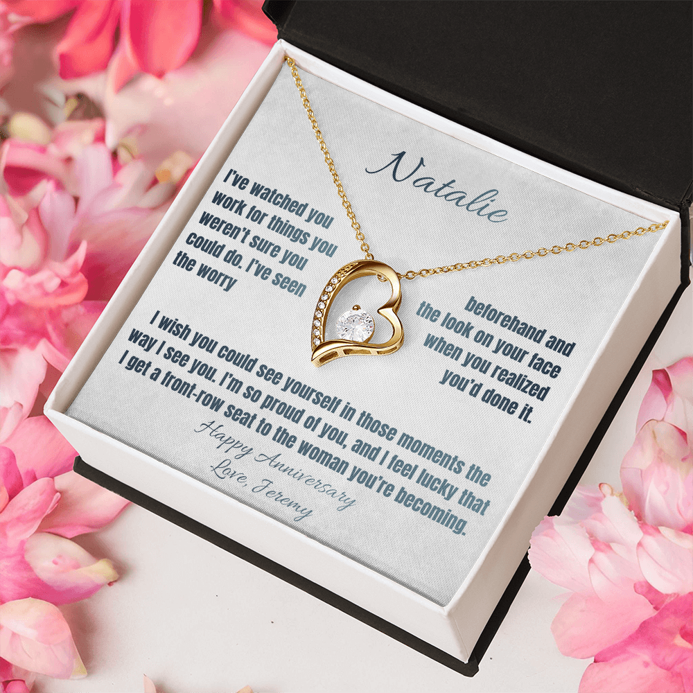 So Proud of You Anniversary Necklace for Her – Personalized Forever Love Heart