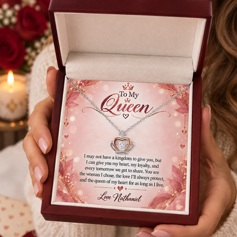 To My Queen Crown Necklace – Personalized Romantic Gift