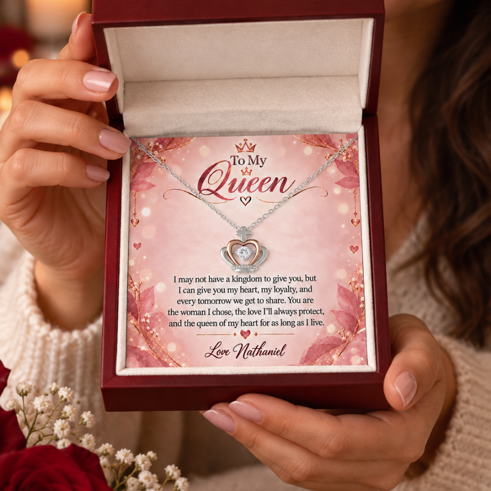 To My Queen Crown Necklace – Personalized Romantic Gift