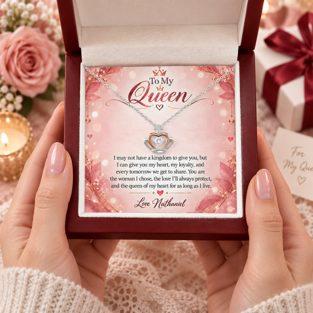 To My Queen Crown Necklace – Personalized Romantic Gift