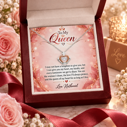 To My Queen Crown Necklace – Personalized Romantic Gift