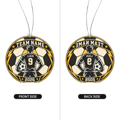 Personalized Sports Christmas Ornament – Custom Team Name, Player Name & Number | 8 Sports