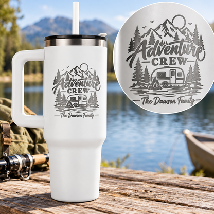 Adventure Crew – Personalized Family Camping Tumbler