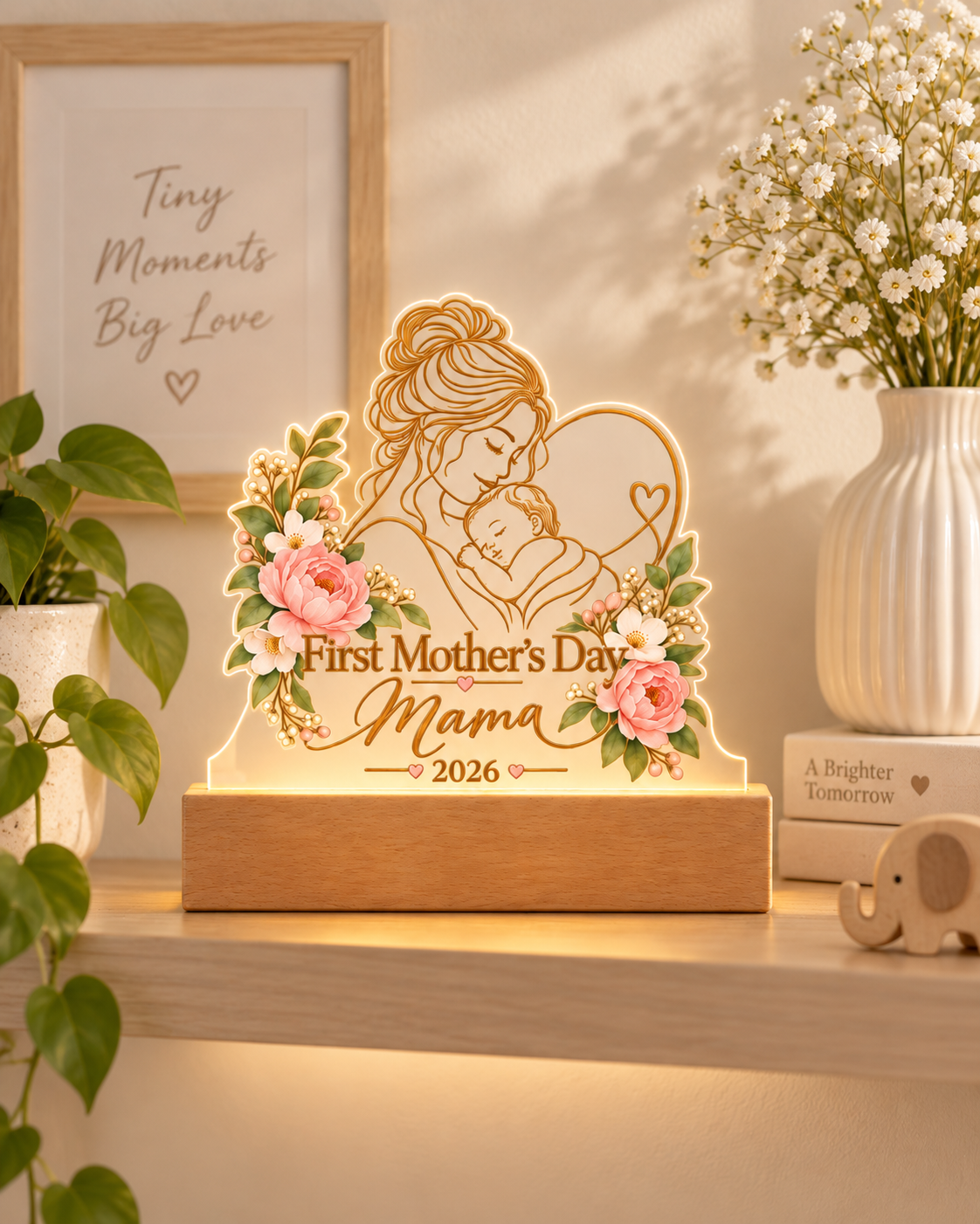 First Mother's Day Mama & Baby LED Acrylic Plaque