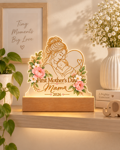 First Mother's Day Mama & Baby LED Acrylic Plaque