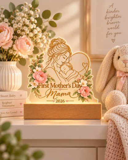 First Mother's Day Mama & Baby LED Acrylic Plaque