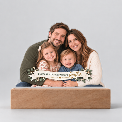 Custom Family Photo LED Acrylic Plaque – Personalized Cutout Family Keepsake