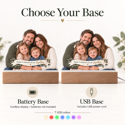 Custom Family Photo LED Acrylic Plaque – Personalized Cutout Family Keepsake