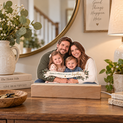 Custom Family Photo LED Acrylic Plaque – Personalized Cutout Family Keepsake