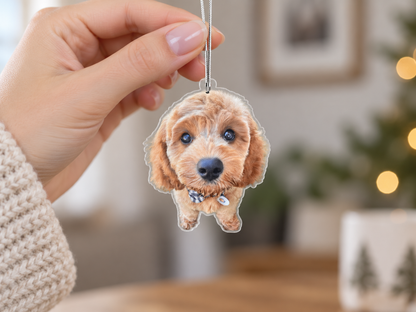 Custom Pet Photo Ornament – Double-Sided, Custom-Cut Acrylic