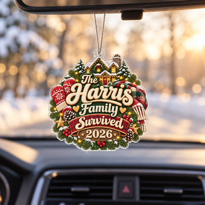 Family Survived 2026 Christmas Ornament – Funny Family Holiday Keepsake & Christmas Gift