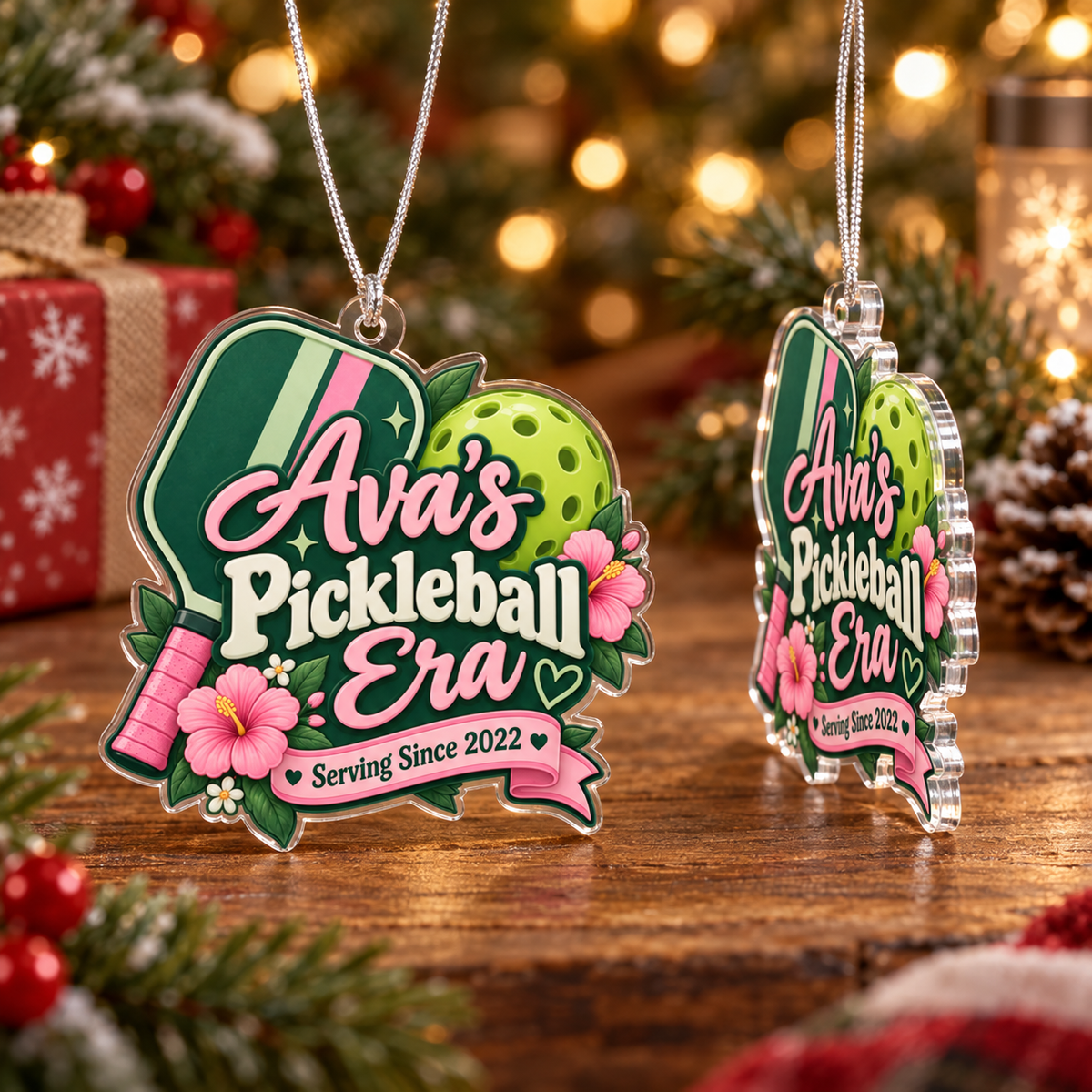 Personalized Pickleball Era Ornament – Custom Name & Date Pickleball Christmas Ornament
