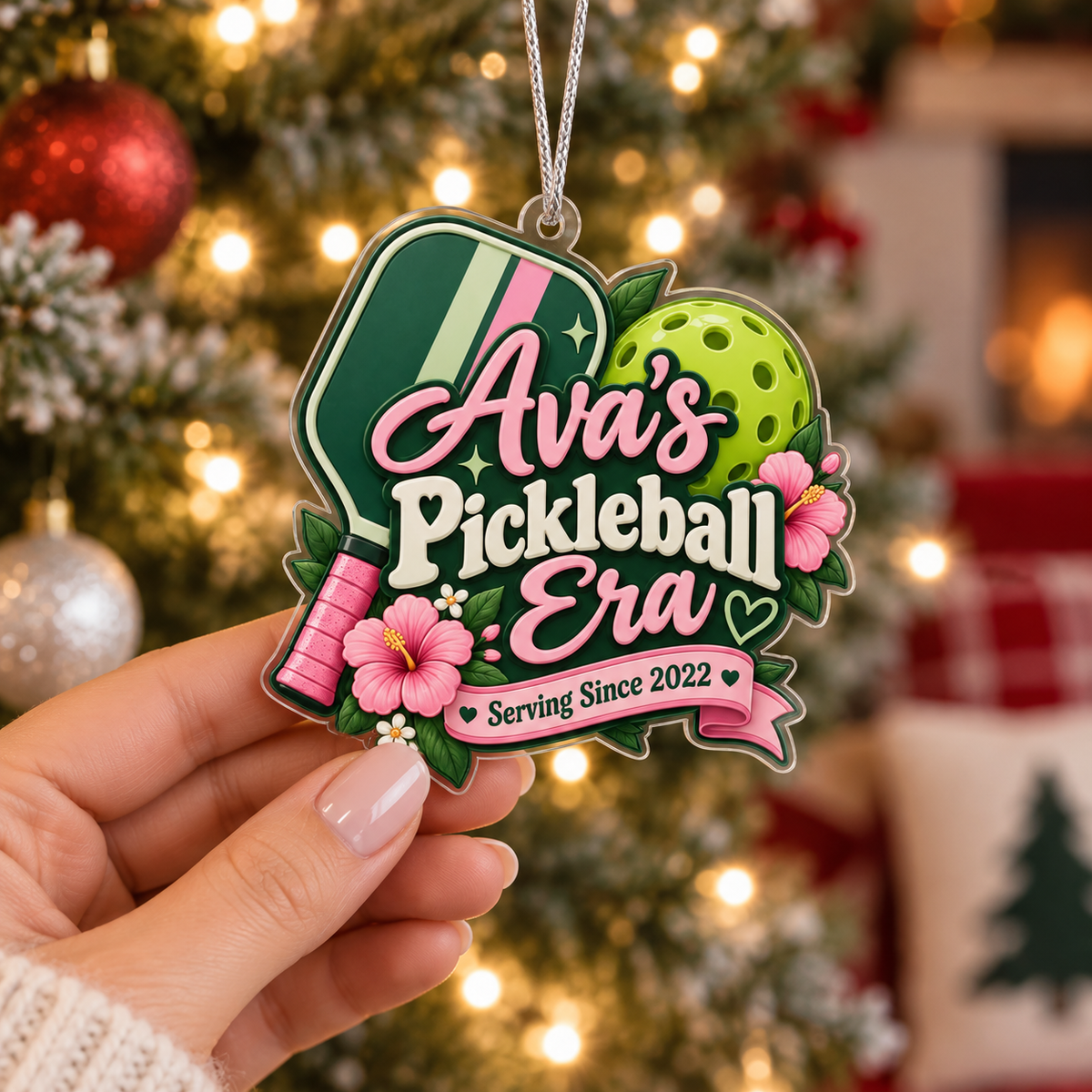 Personalized Pickleball Era Ornament – Custom Name & Date Pickleball Christmas Ornament