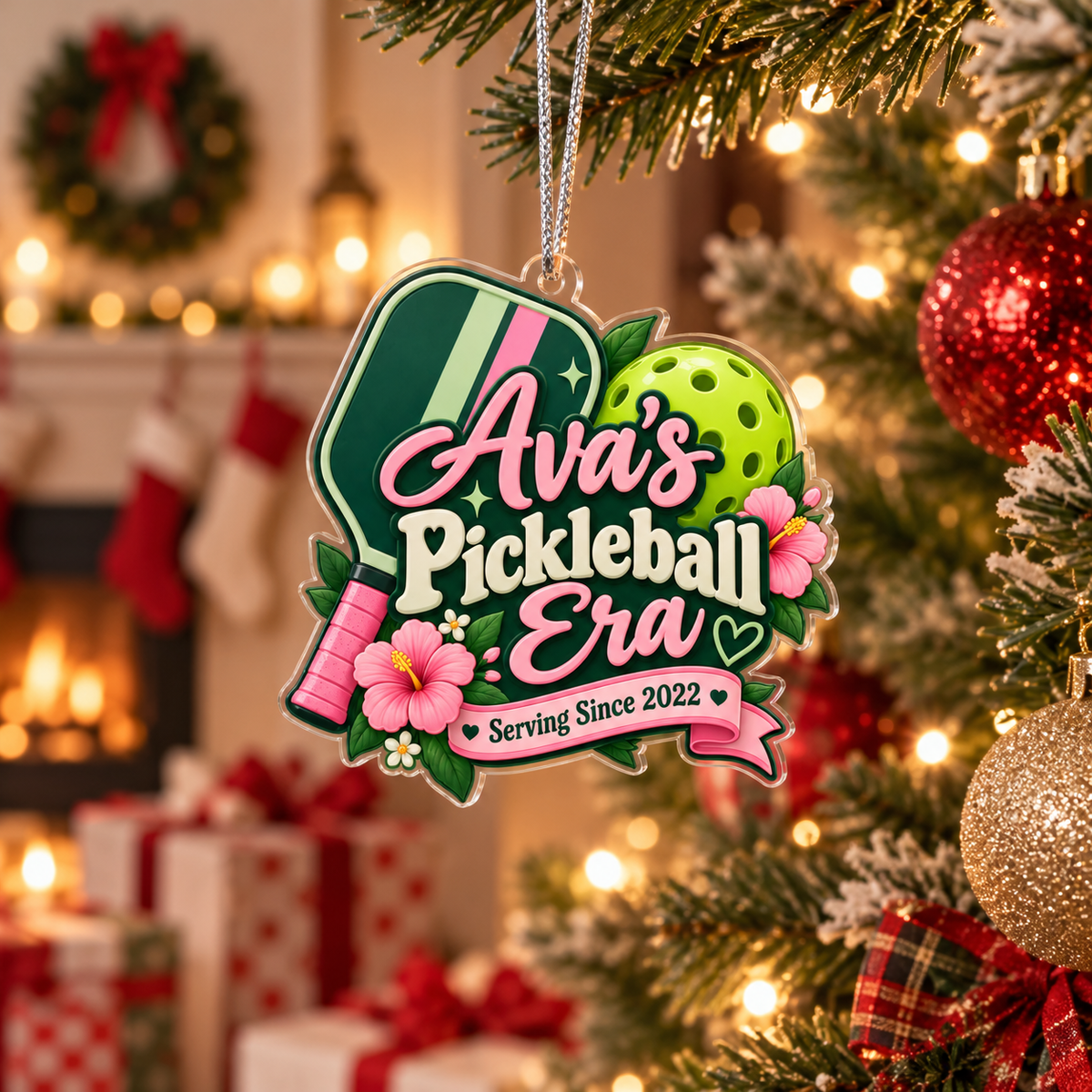 Personalized Pickleball Era Ornament – Custom Name & Date Pickleball Christmas Ornament