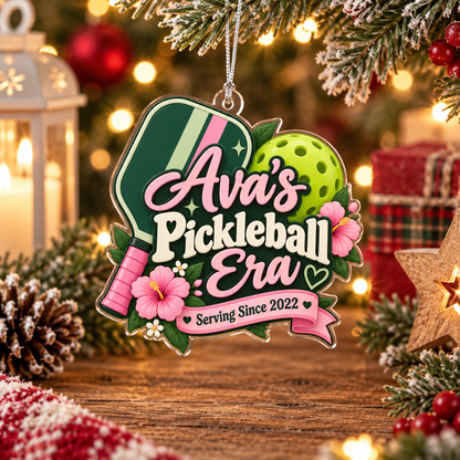 Personalized Pickleball Era Ornament – Custom Name & Date Pickleball Christmas Ornament