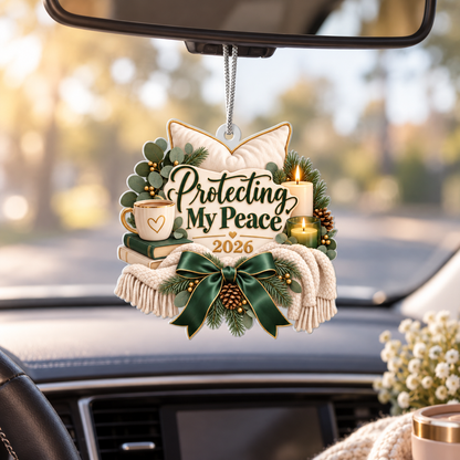 Protecting My Peace 2026 Christmas Ornament – Cozy Self-Care Keepsake Gift