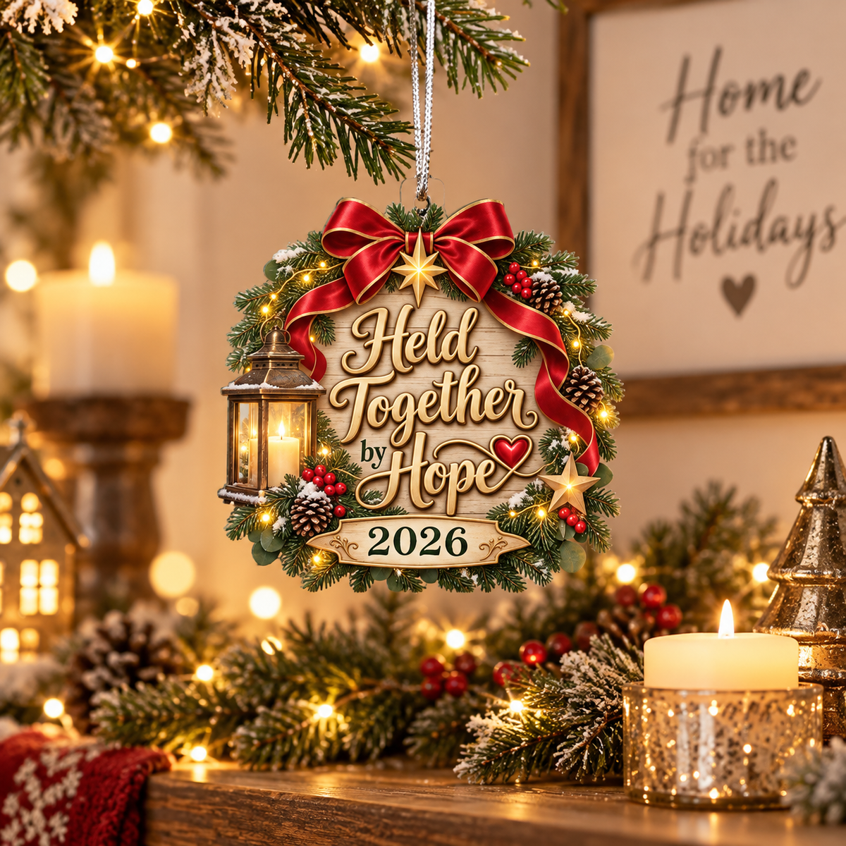 Held Together by Hope 2026 Christmas Ornament – Meaningful Encouragement Gift & Inspirational Holiday Keepsake