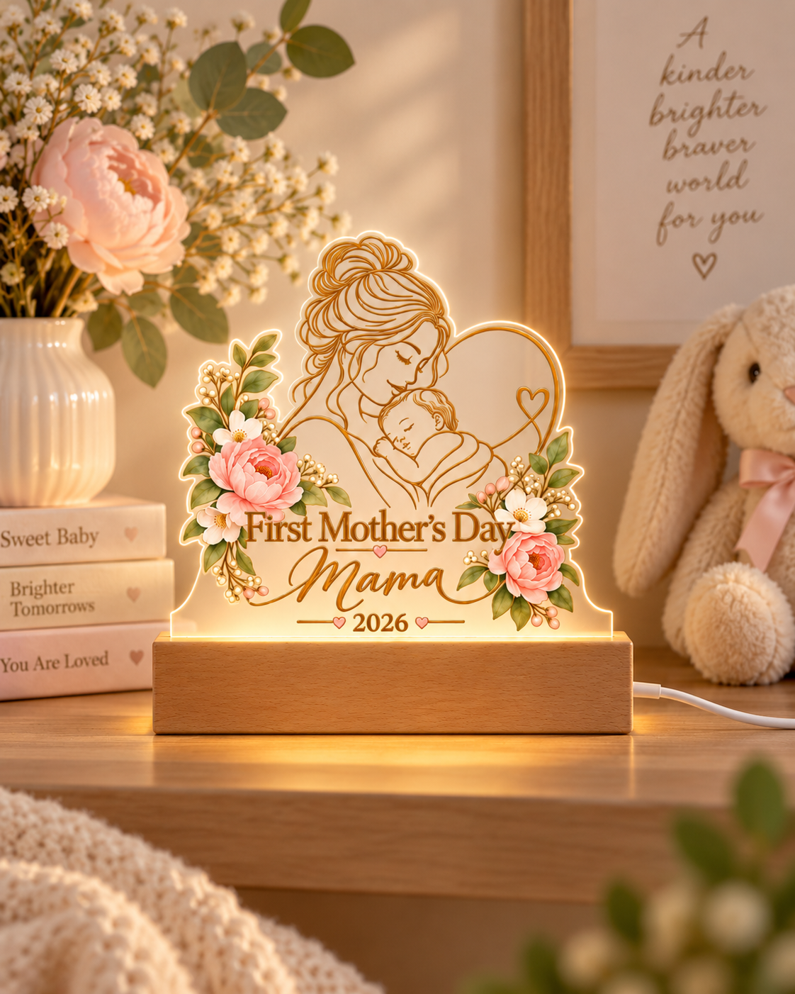 First Mother's Day Mama & Baby LED Acrylic Plaque