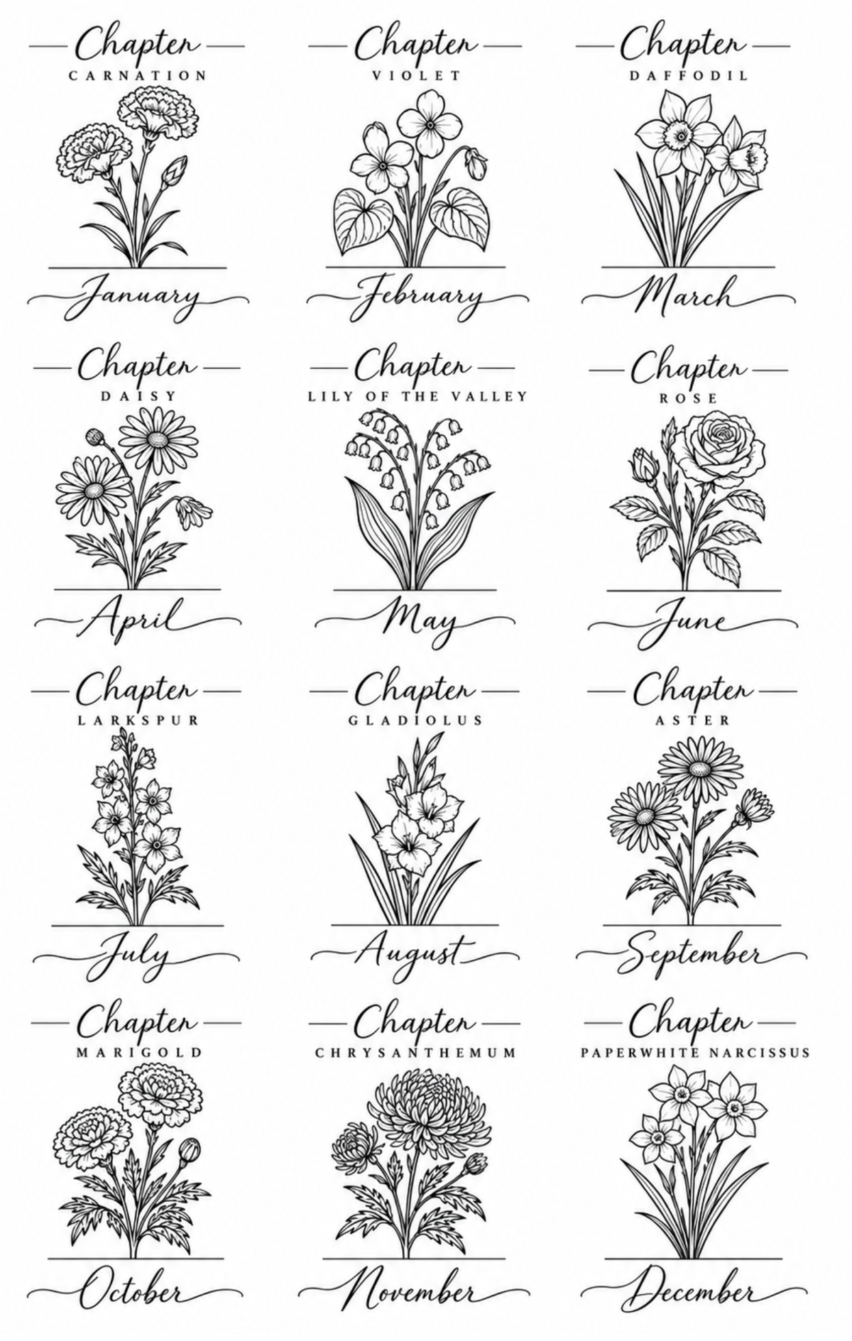 Your Next Chapter — Personalized Birth Month Flower Journal
