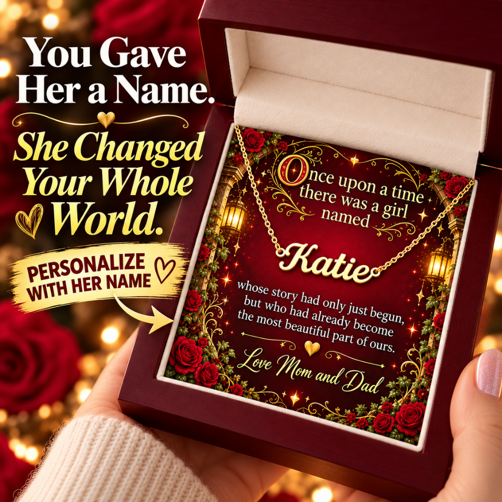 Once Upon a Time Personalized Name Necklace for Daughter – A Heartfelt Gift from Mom & Dad