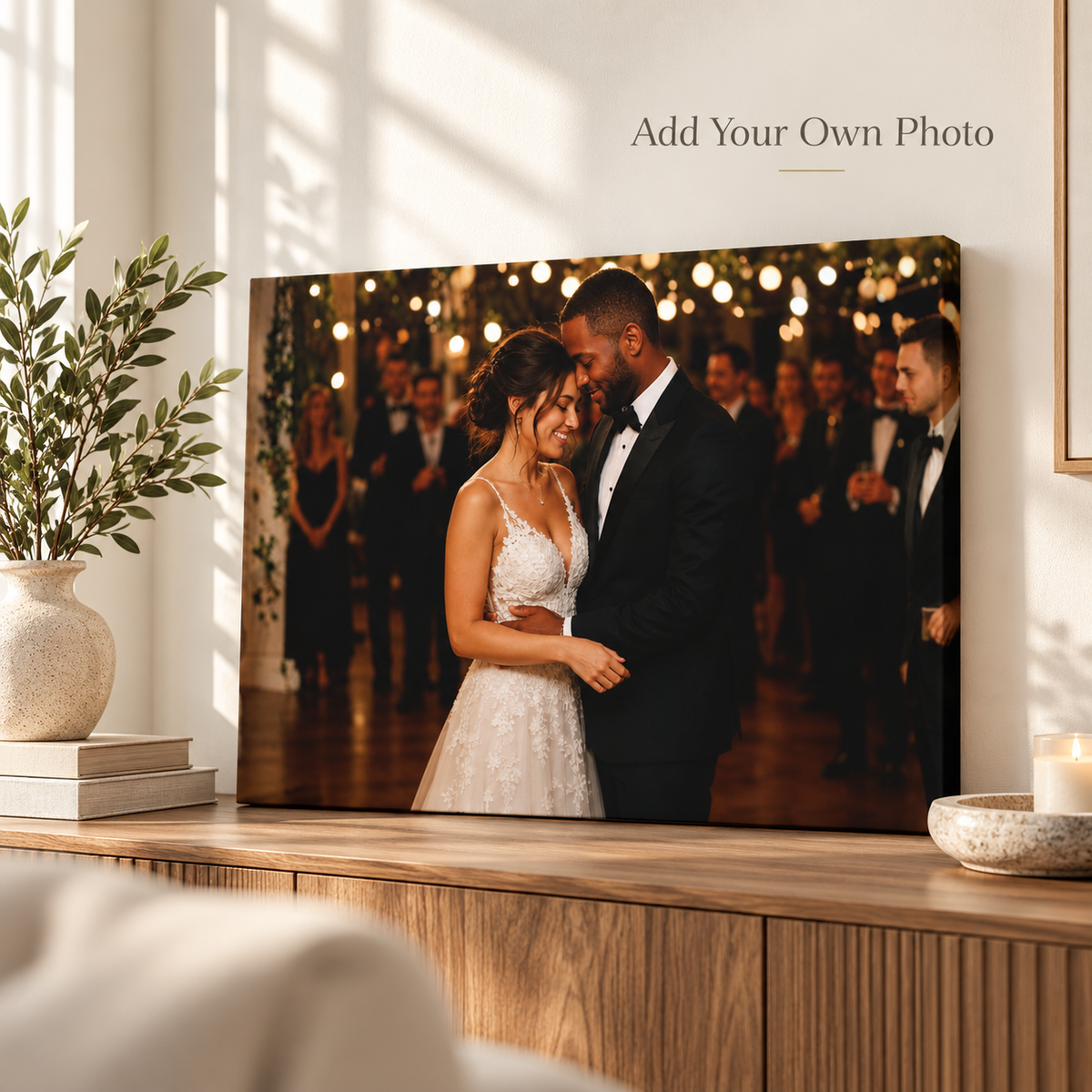 Personalized Wedding Photo Canvas – Custom Wraparound Couple Picture Gift