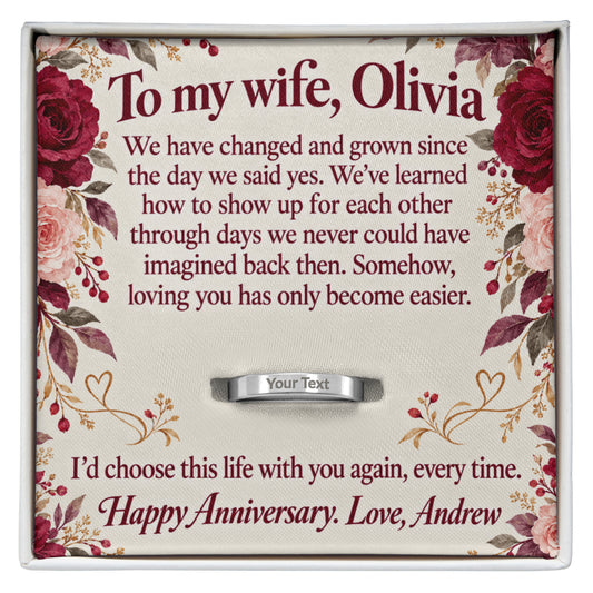 I'd Choose This Life With You Anniversary Ring for Wife – Personalized Engraving