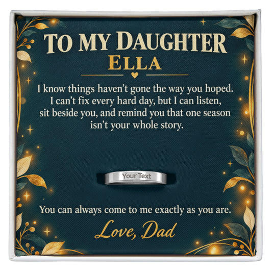 Personalized message card and engraved ring for One Season Isn't Your Whole Story