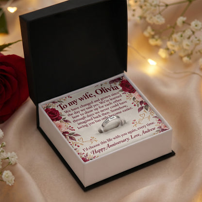 I'd Choose This Life With You Anniversary Ring for Wife – Personalized Engraving