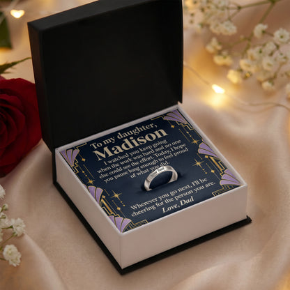 To My Daughter Engraved Ring – Personalized Gift From Dad