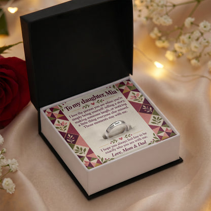 To My Daughter Engraved Ring – Personalized Gift From Mom & Dad