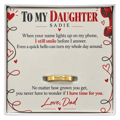 When Your Name Lights Up My Phone – Personalized Daughter Ring From Dad