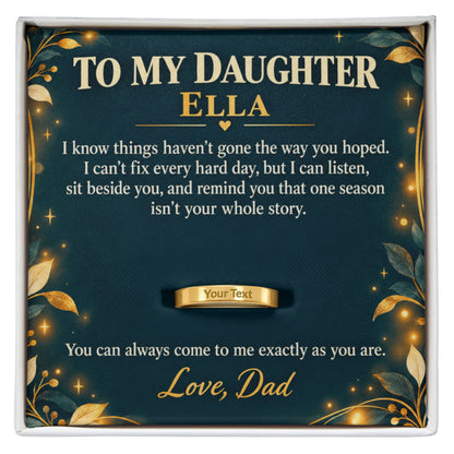 Personalized message card and engraved ring for One Season Isn't Your Whole Story