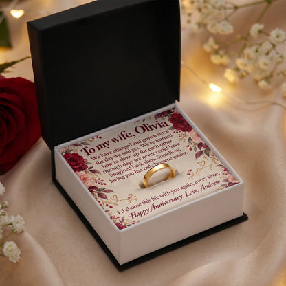 I'd Choose This Life With You Anniversary Ring for Wife – Personalized Engraving