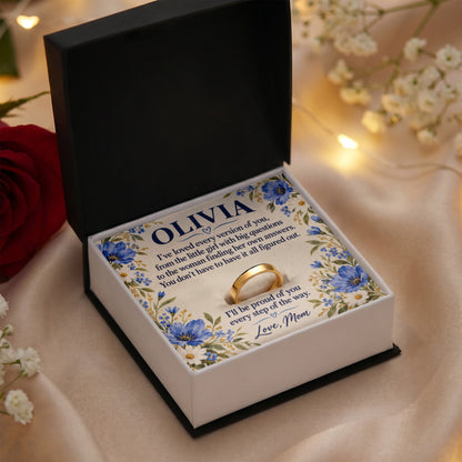 To My Daughter Engraved Ring – Personalized Gift From Mom