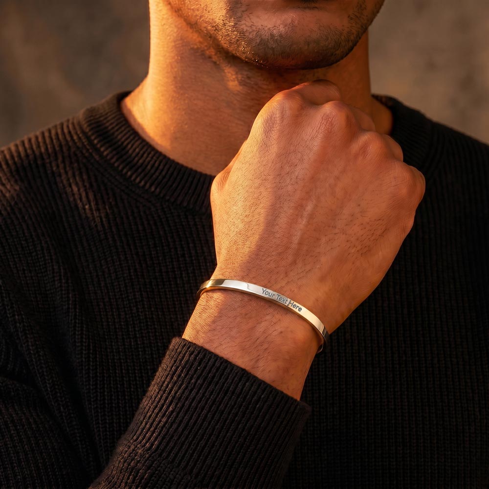 To My Son – Personalized Engraved Cuff Bracelet from Dad
