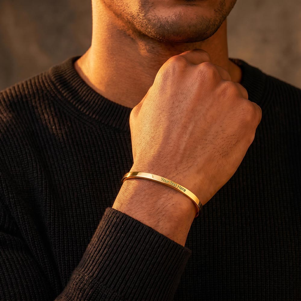 Best Dad Ever Personalized Kids Fist Bump Engraved Cuff Bracelet Gift Set