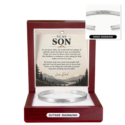 Personalized cuff bracelet with custom engraving and gift box