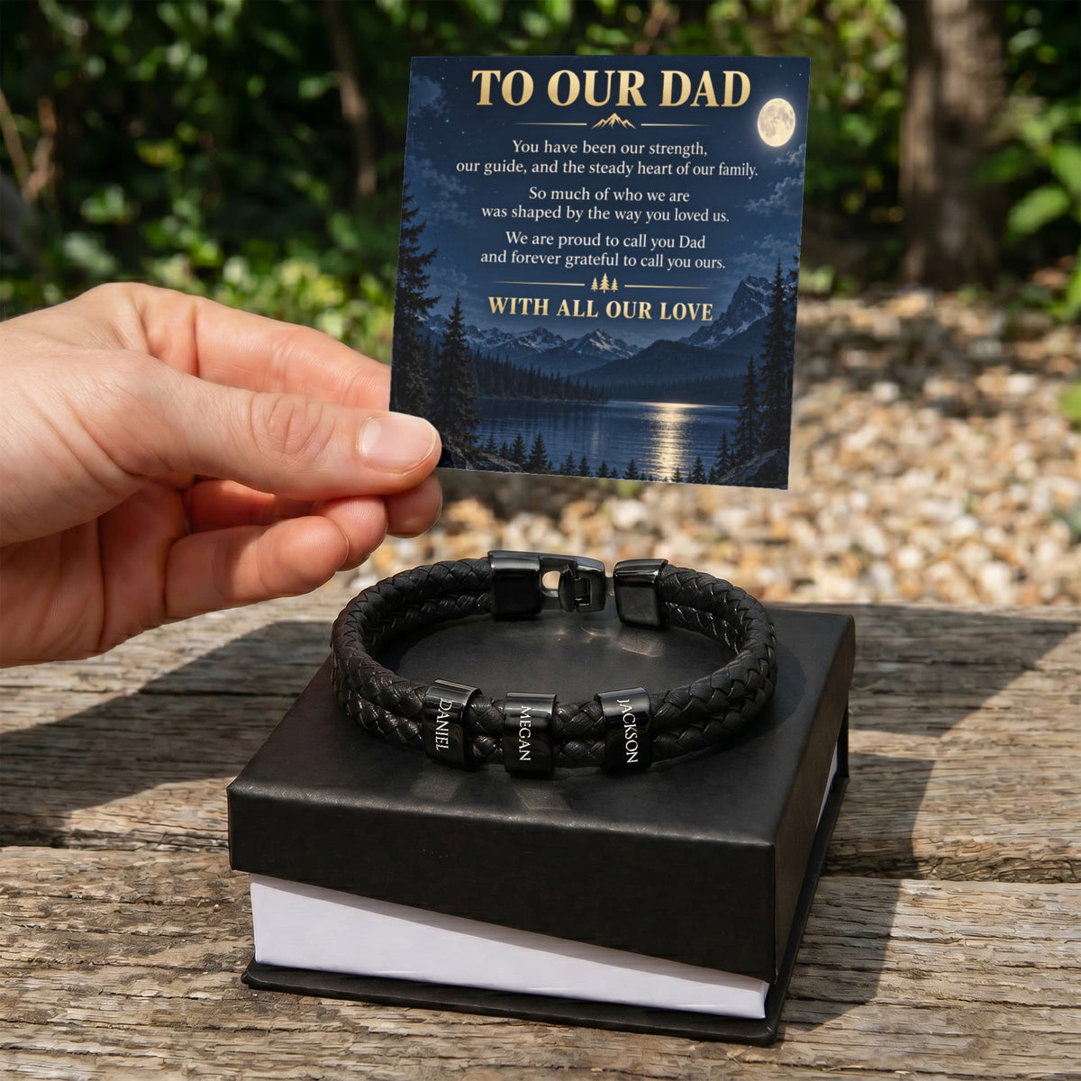 To Our Dad – Personalized Braided Family Bracelet