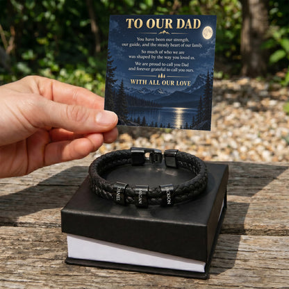 To Our Dad – Personalized Braided Family Bracelet