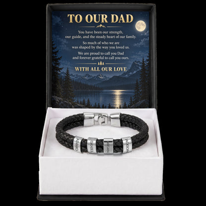 To Our Dad – Personalized Braided Family Bracelet