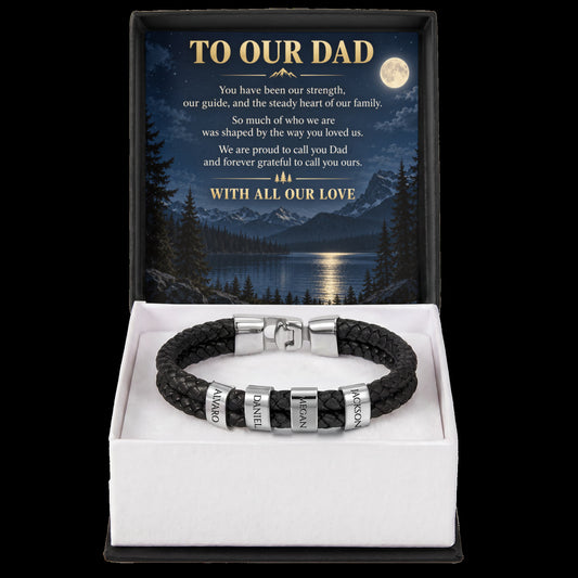To Our Dad – Personalized Braided Family Bracelet