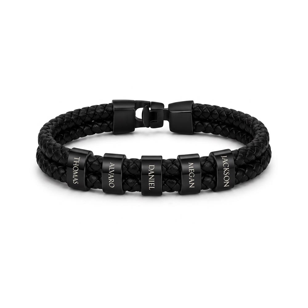 To My Dad – Personalized Engraved Name Bracelet with Heartfelt Message Card
