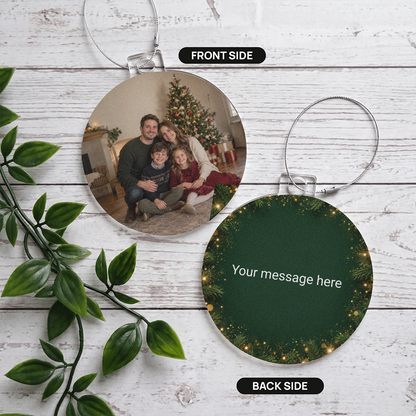 Personalized Photo & Message Christmas Ornament | Double-Sided Acrylic