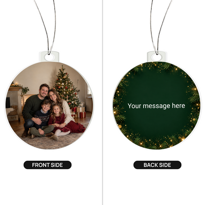 Personalized Photo & Message Christmas Ornament | Double-Sided Acrylic