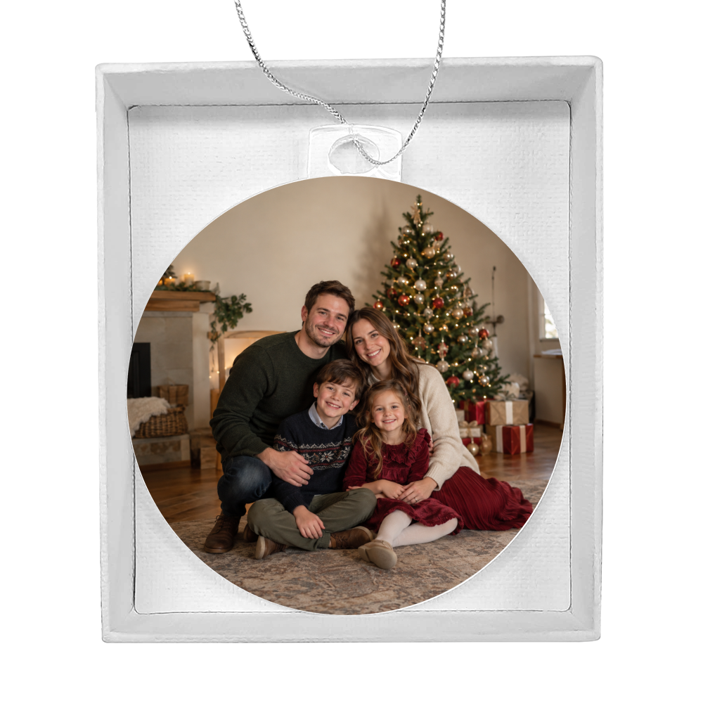 Personalized Photo & Message Christmas Ornament | Double-Sided Acrylic