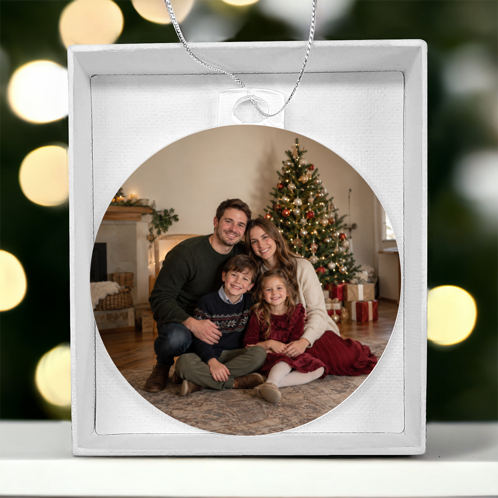 Personalized Photo & Message Christmas Ornament | Double-Sided Acrylic