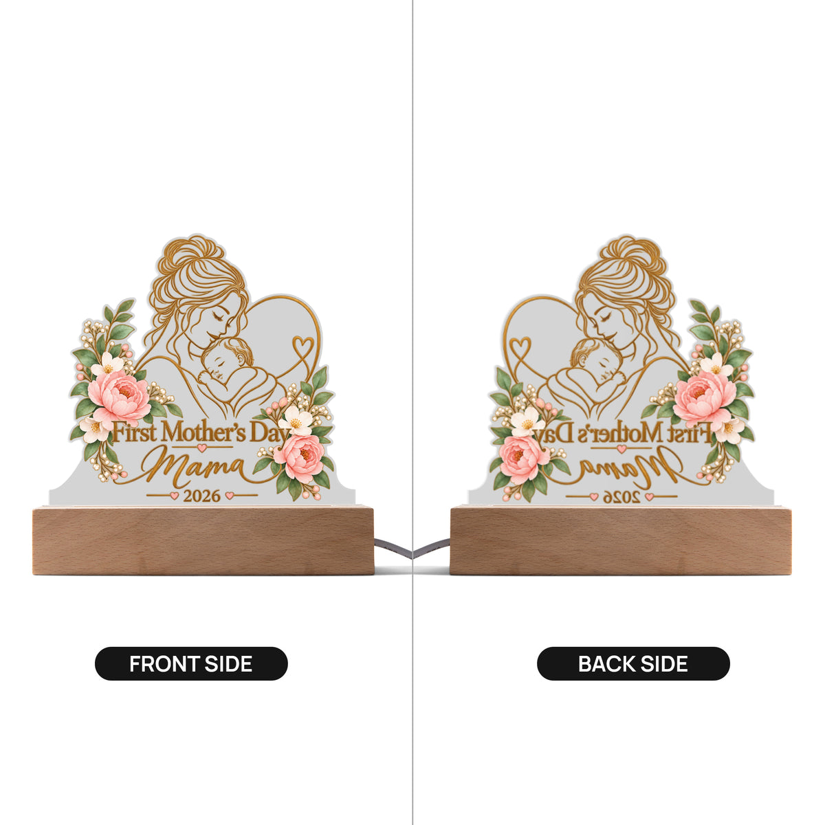 First Mother's Day Mama & Baby LED Acrylic Plaque