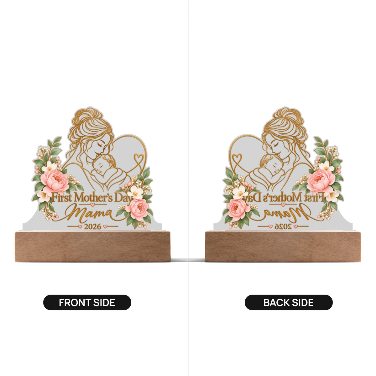 First Mother's Day Mama & Baby LED Acrylic Plaque